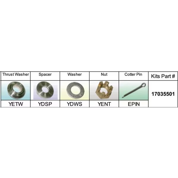 Fixed Hub Propeller Hardware Kit - Yamaha, Type D/E, Solas, Mfr#: 17035501